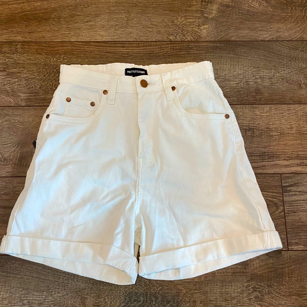White HighWaist Jean Shorts